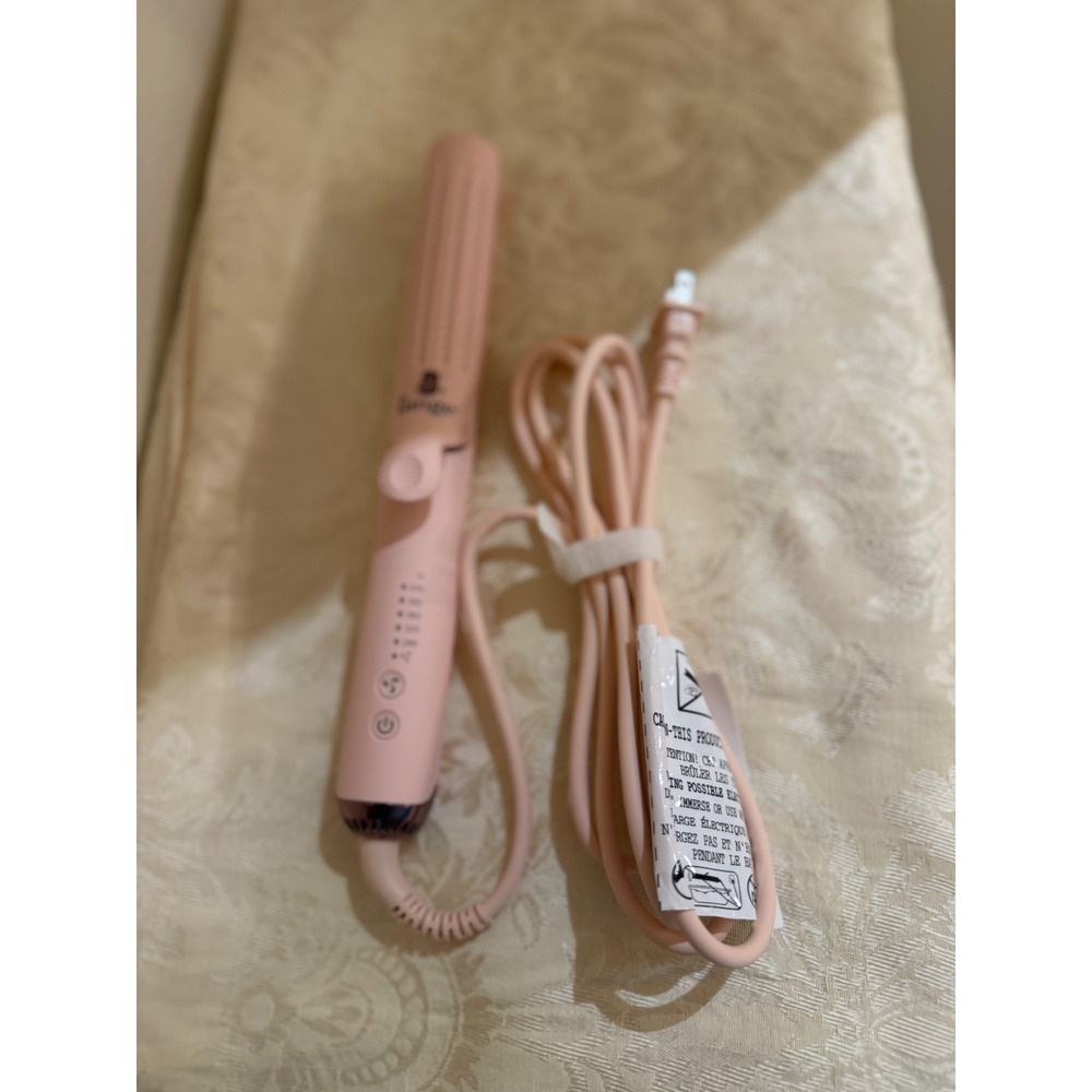 L'ange Le Duo 360 Air Flow Styler Blush Pink Curler Straightener curved plates